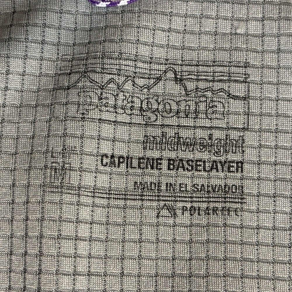 Patagonia Men's Midweight Capilene‎ Baselayer. Sz M Gray Zip Neck - Picture 9 of 10